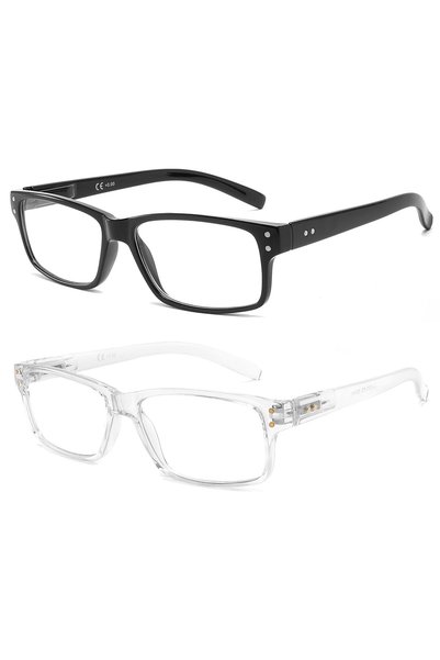 GENERAL 3-Pack Reading Glasses for Men,Spring Hinge,3 Colors,Clear Lens,L-L007
