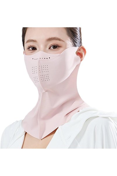 Generic قناع وجه وغطاء رقبة من الحرير الجليدي قابل للتنفس ومضاد للأشعة فوق ال...