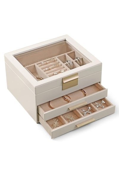 URbazaar Jewellery Box, 5 Tiers Large Jewellery Organiser Box Lockable with G...