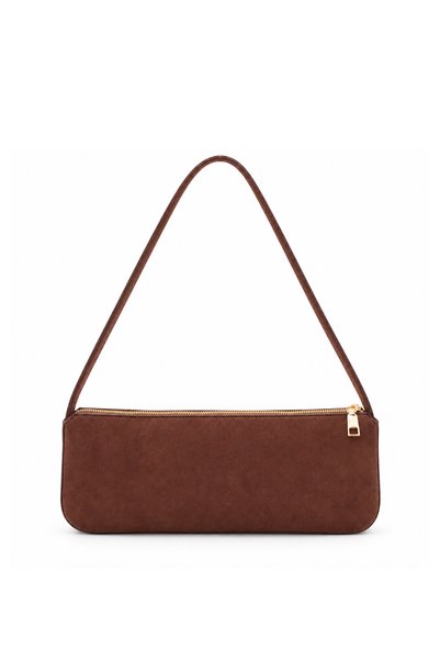 Rosso Collina Siena Women's Suede Baguette Shoulder Bag – Brown