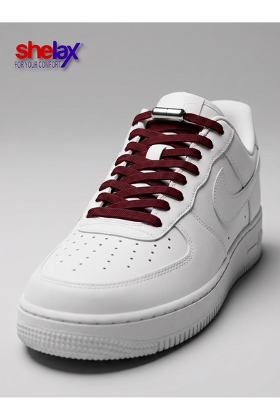 SHELAX Flat Metal Capsule-Lock Smart Shoelace - Burgundy