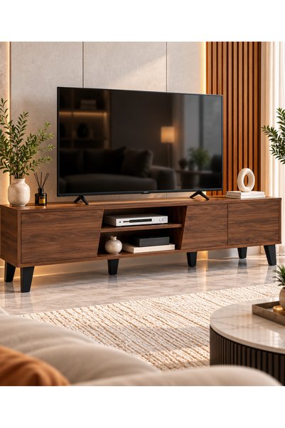 N.zone طاولة تلفزيون مودرن متعددة الاستخدامات بتصميم عصري أنيق، وحدة تلفاز مع...