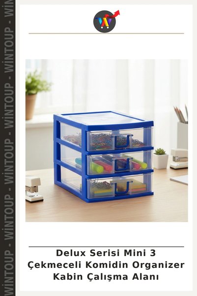 Wintoup Deluxe Series Mini 3-Drawer Nightstand Organizer for Desk Accessories...