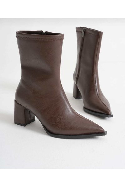 mustey WOMEN'S SOFT LEATHER LOW-HEELED BOOTS WITH SIDE-ZIP CLOSURE