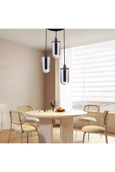 Generic Brand Modern Black Lighting Fixture, 3 Lights, 12 Watts.