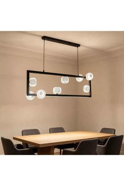 Generic Brand Classic black chandelier, yellow light, 15 watts, 100 cm diameter