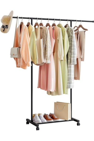 Generic Clothes Rack with Wheels Rolling Clothing Rack for Hanging Clothes, P...