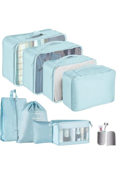 Generic 9 PCS Packing Cubes, Mesh Breathable Luggage Organizers Set