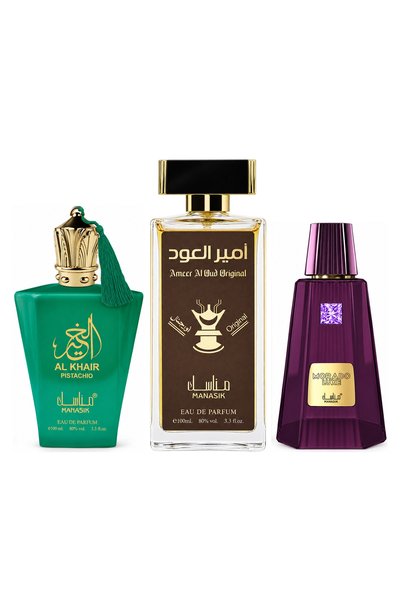 MANASIK Set 3 parfumuri Manasik, Al Baraka Pistachio + Ameer al Oud Original ...
