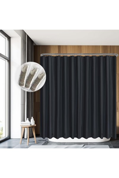 Generic Clawfoot Tub Shower Curtain with 12 Magnets, Black, 180x70 | 36 Metal...