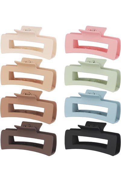 Generic 8 Pcs 4.1 Inch Large Hair Claw Clips, Durable Acrylic Banana Jaw Clip...