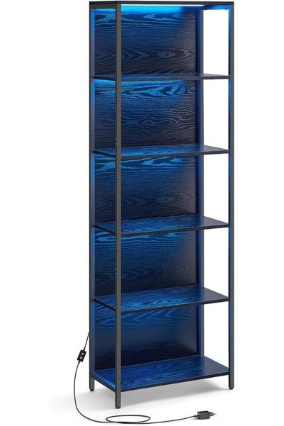 Talis Biblioteca cu lumina LED Negru 60x30.3x178 cm