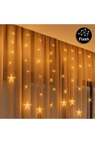 OEM Perdea luminoasă de Crăciun, 252 becuri LED, stele, pentru interior și ex...