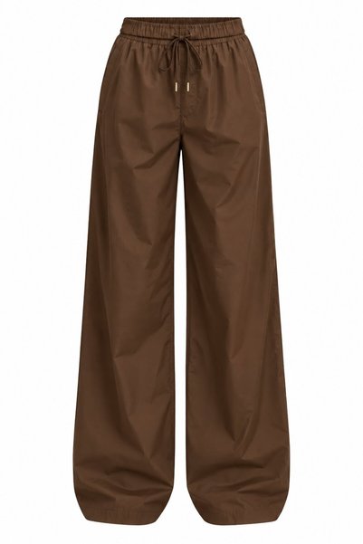 Laluvia Brown Satin Bomber Pants - 2y9663 - 51229
