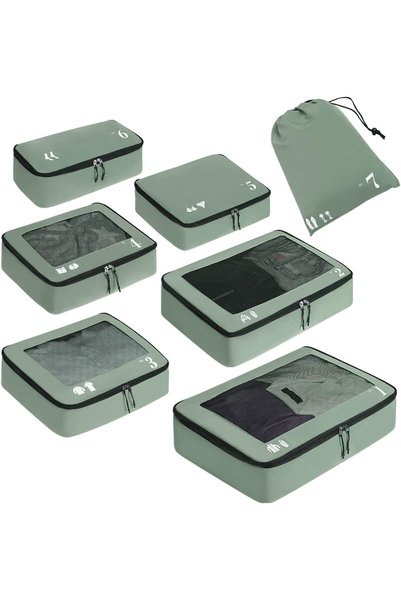 Generic 7 Pcs Set Travel Luggage Organiser, Packing Cubes Suitcase Packing Ba...