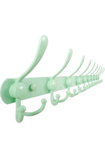 Generic حامل معاطف للتثبيت على الحائط - قضيب تعليق معاطف بطول 38 بوصة مع 10 خ...