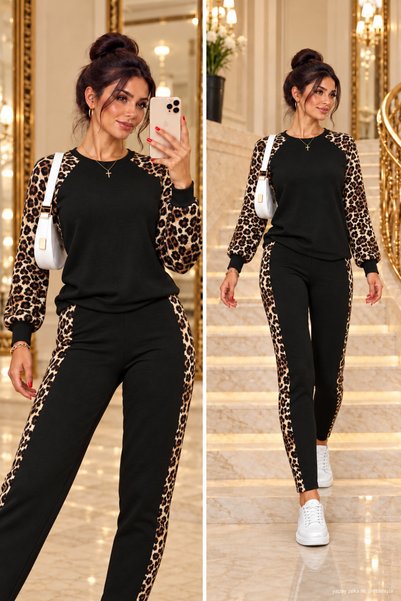DRESSIFY WOMEN’S FASHION Γυναικείο σετ με μακρύ μανίκι, γιακά ποδηλάτου και λ...