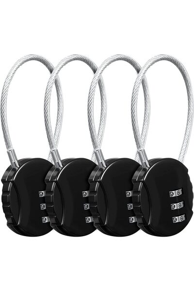 Generic 4 Pcs Combination Lock,3 Digit Combination Padlock Code Lock with Wir...