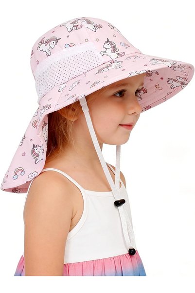 Generic Kids Sun Hat with Neck Flap for UV Protection, UPF 50+ Wide Brim Beac...