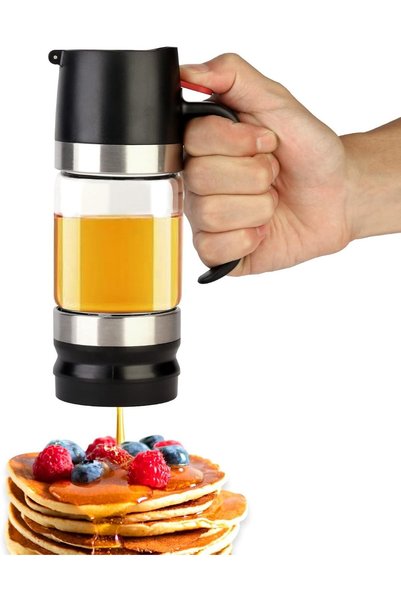 Generic Glass Honey Dispenser No Drip, Glass Honey Jar, Maple Syrup Dispenser...
