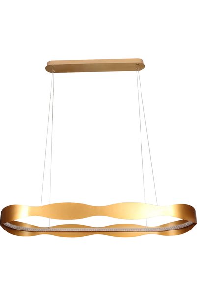 Generic Brand Najaf Modern Wavy 100*35 cm Gold Color Lighting 3 Lights 55 W