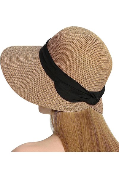 Generic Foldable Straw Sun Hat, Summer Beach Cap, UPF50 UV Packable Straw Hat...
