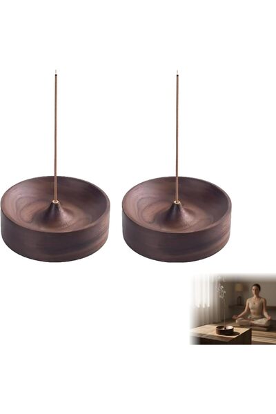Generic 3 in 1 Wooden Incense Holder with Storage, Stick & Cone Burner, Ash C...