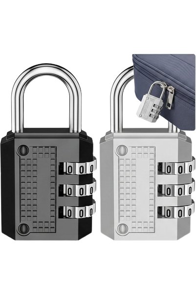 Generic 3 Digit Combination Lock, Small Resettable Padlock for Locker Gym Sch...