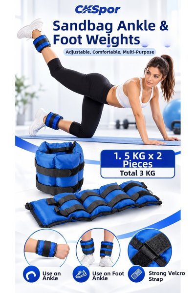 CKSpor Set de 2 saci cu nisip pentru încheieturi și picioare, de câte 1,5 kg ...