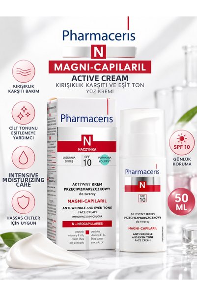 Pharmaceris كريم وجه N Magni-Capilaril بعامل حماية من الشمس SPF 10، حجم 50 مل...