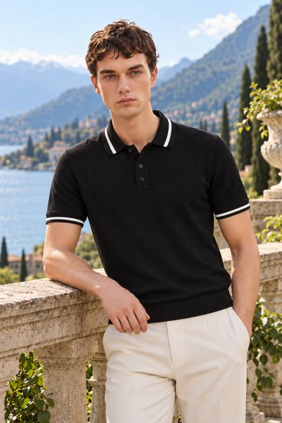 AJ X GF Premium Men's Knitwear Polo T-Shirt Alcapon