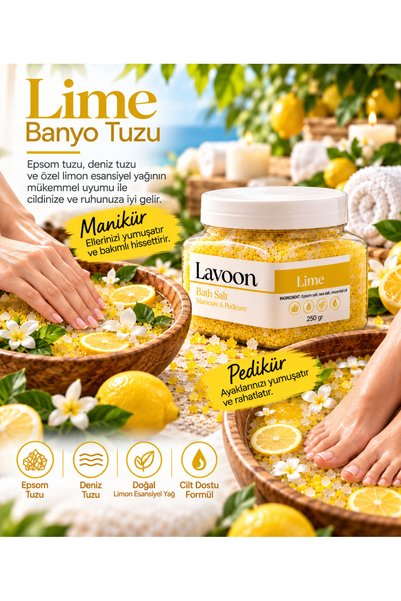 Lavoon Limon 250gr. Manikür Pedikür Tuzu / Banyo Tuzu / Epsom Tuzu / Ingiliz ...