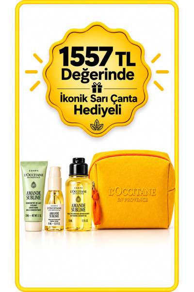 L'Occitane En Sevilen Badem Ürünleri Vücut Bakım Seti, Sarı Çanta Hediyeli, S...