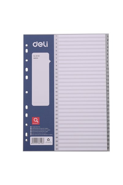 Deli Plastic Index Dividers 1-31 Deli