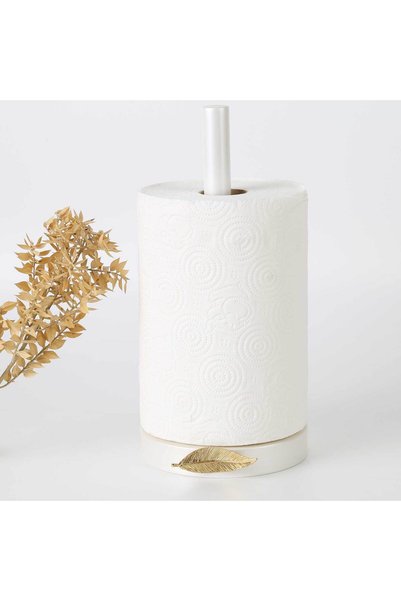 Selim Leaf Paper Towel Holder Pearl Gold
