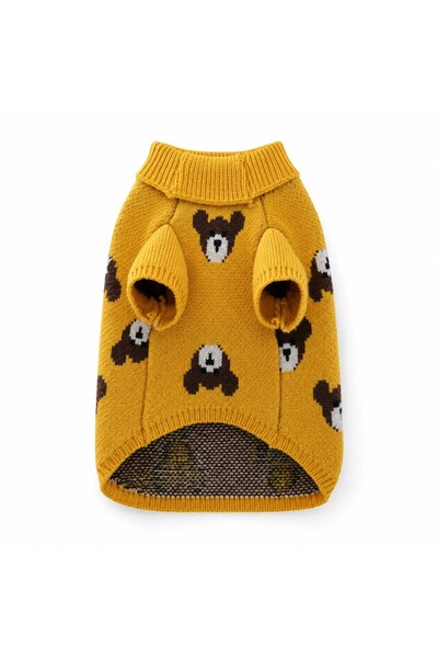 FOXMAG24 Knitted Pullover for Small Dogs, Teddy Bear Pattern