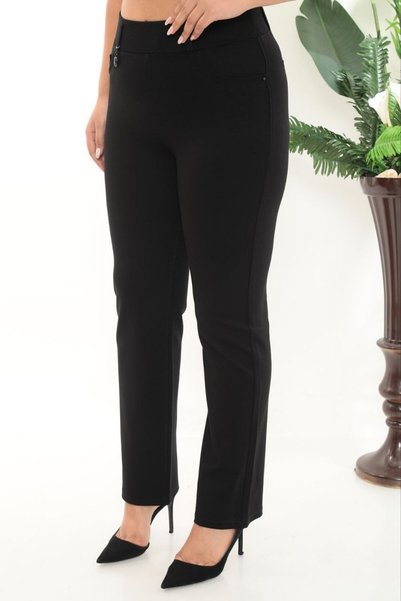 ZANESSI Extra Large Women's High Waist Elastic Waist Cotton Trousers