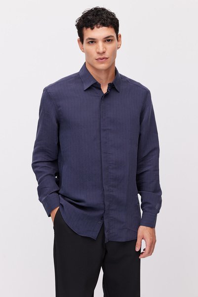 PAULMARK Men's Regular Striped Shirt