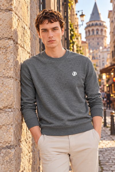 AJ X GF Men's Basic Logo Sweatshirt Long Sleeve Normy