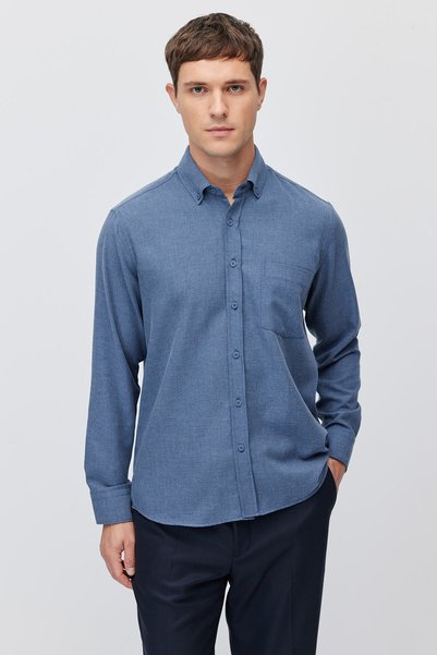 PAULMARK Men's Comfortable Fit Pocketed Shirt