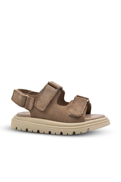 kids A more Archie Double-Strap Genuine Leather Unisex Kids' Sandals, Sand Color