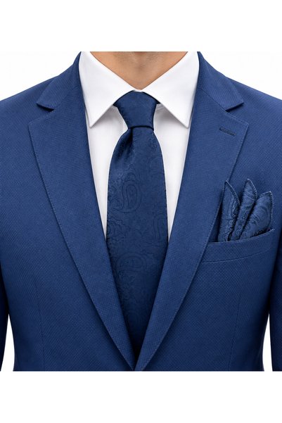 Brianze Set batiste cravată cu model șal bleumarin