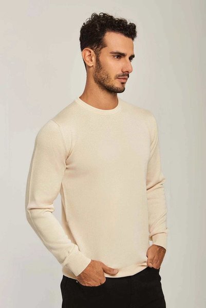 DALYDRESS Mens Solid Long-Sleeve Sweater