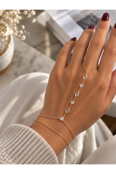 HERCY Renk Atmaz Zirkon Taşlı 14k Altın Kaplama Şahmeran Bileklik