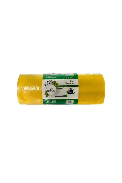 OEM Saci menajeri 60 L (60 x 80) 24 microni 15 buc/rolă LDPE galben