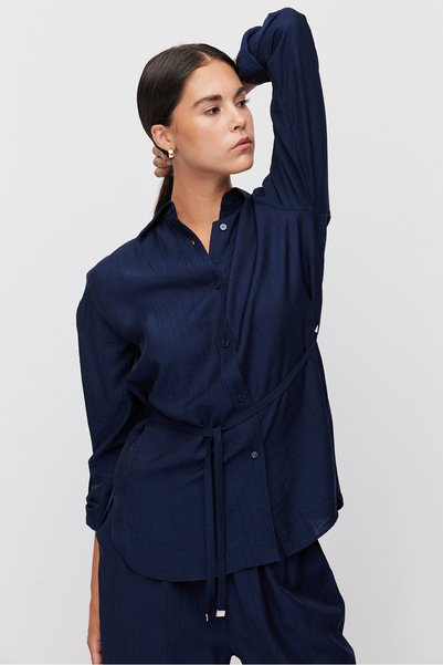 PAULMARK Women's Comfortable Cut Textured Shirt