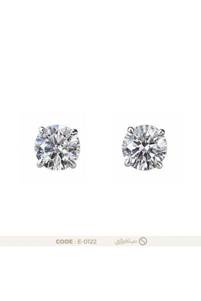 silveraty Women's Round Zircon Stone Earring 925 Silver Rhodium Plated Earring