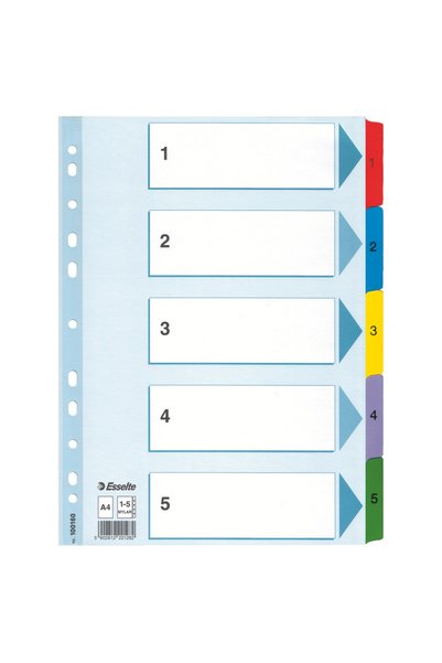 Esselte INDEX CARD DIVIDERS 1-5 MYLAR