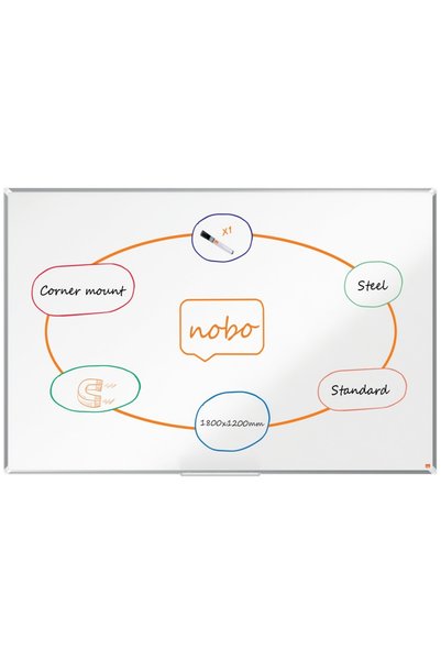 Nobo Tablă magnetică albă din oțel lăcuit 120x180cm Premium Plus