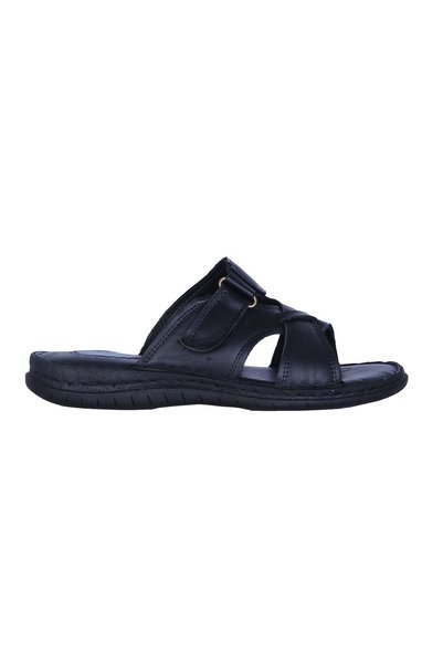 moda ayakkabım Fashion Shoes 01 Black Men's Slippers Shoes
